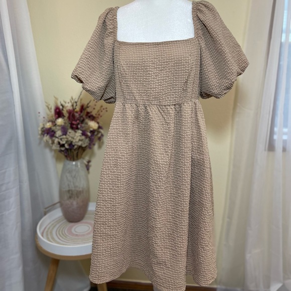 And Now This Women's Square-Neck Short Puff Sleeve Mini Dress - Picture 2 of 8